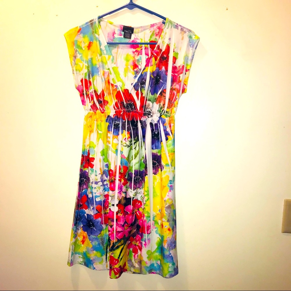 Beautiful Colorful Floral Dress- Very Soft & Comfy